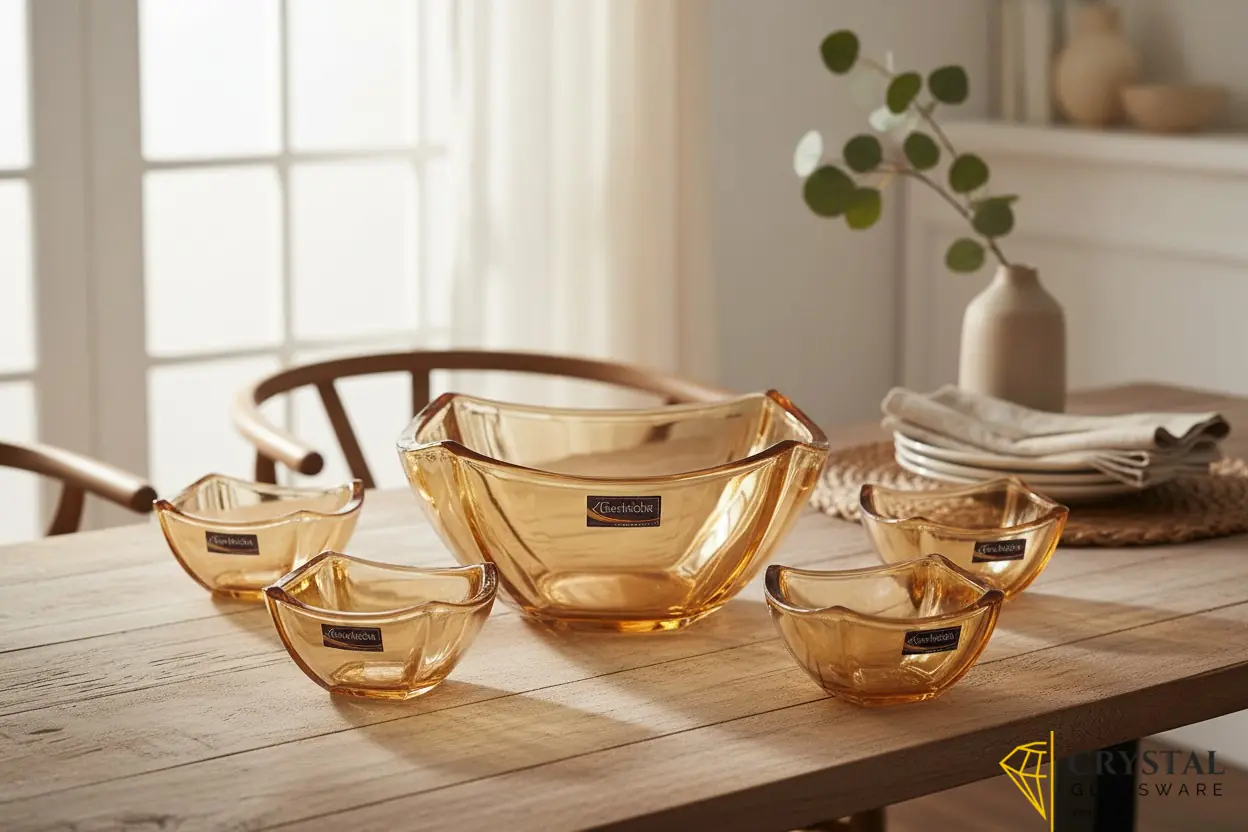 Delisoga 7-piece bowl set in a golden shade
